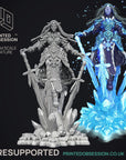 Azure, Frost Knight - Godly Avatars - 3d Printed Miniature Sculpted by Printed Obsession