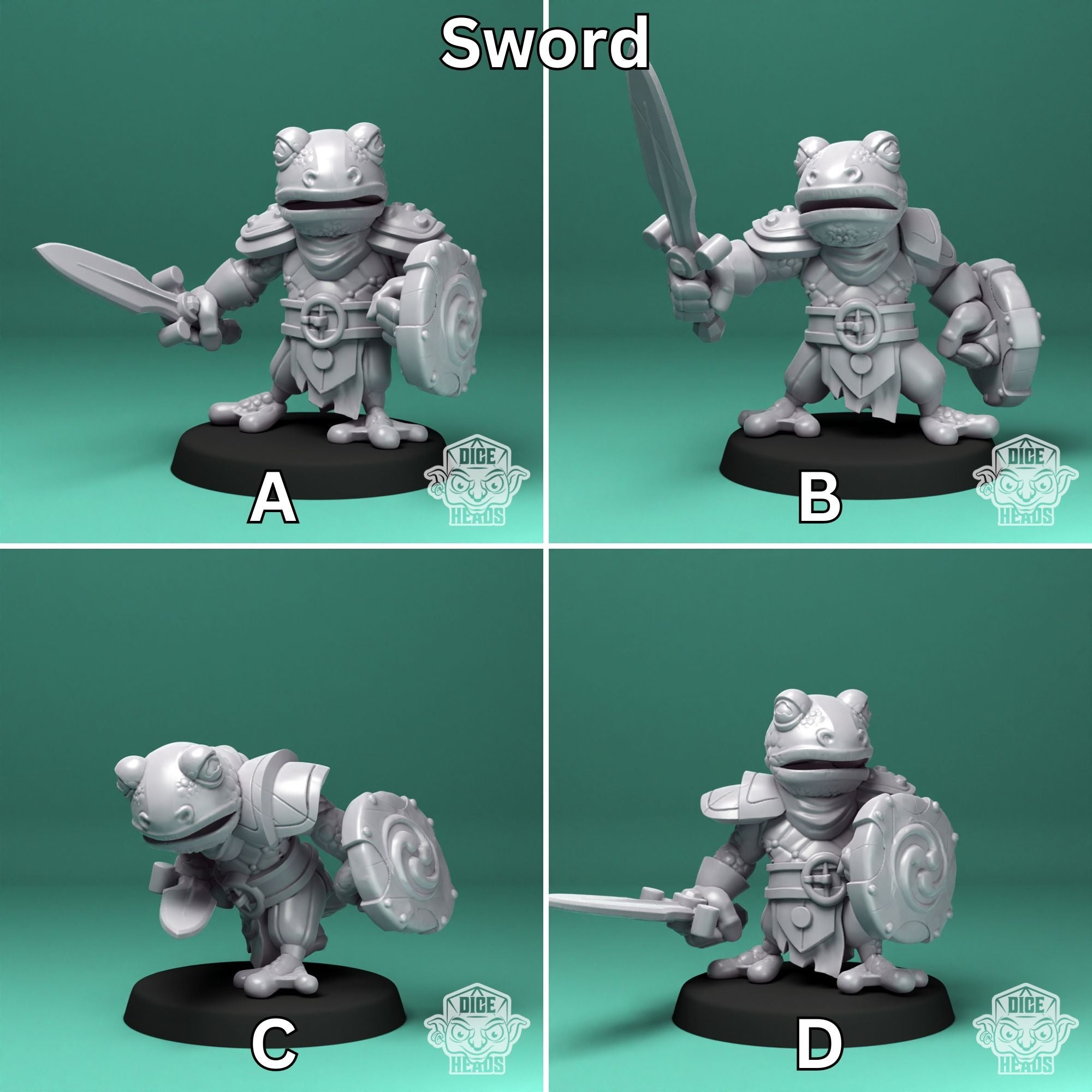 Frog Infantry - 3d Printed Miniature by DiceHeads