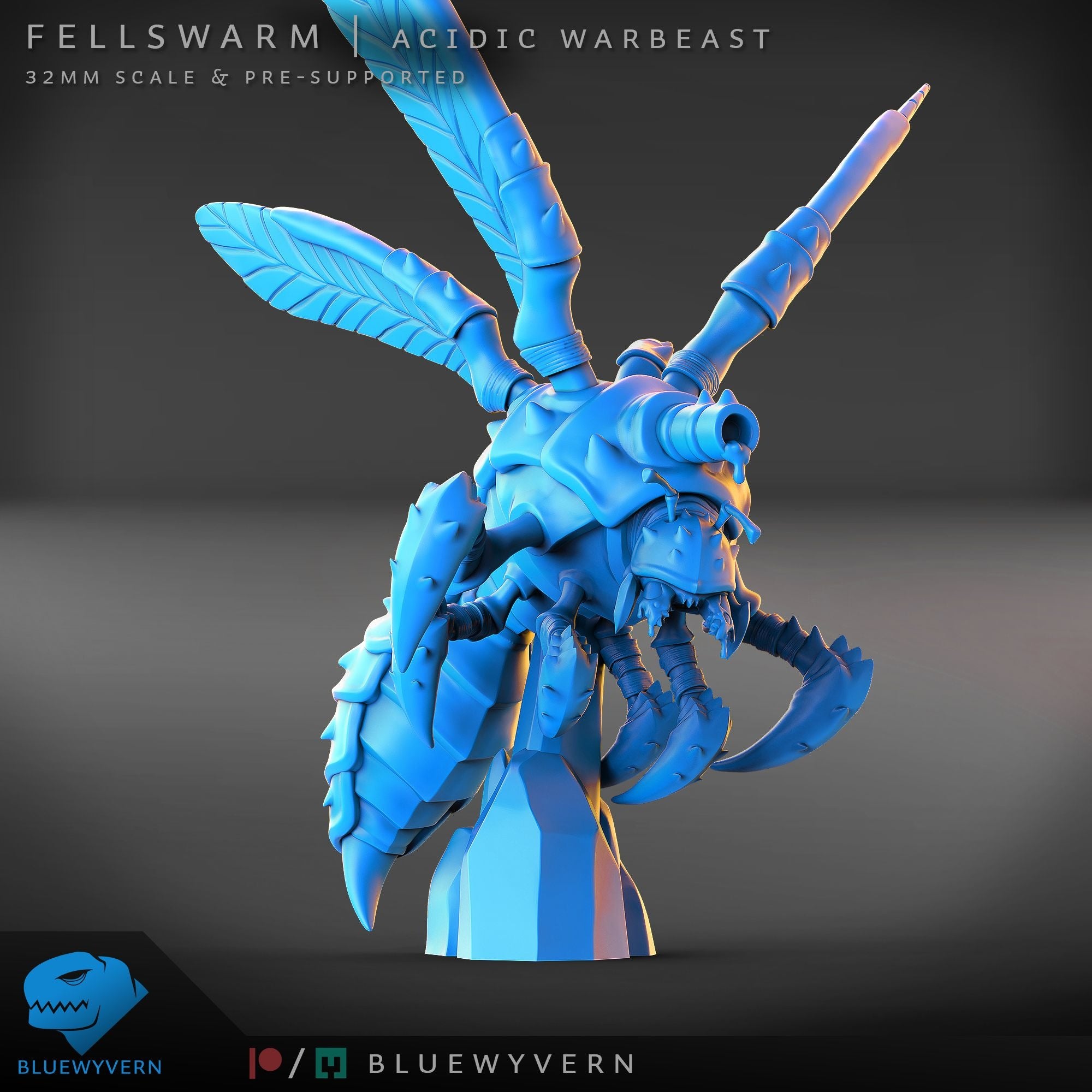 Acidic Warbeast - Fellswarm - 3d Printed Miniature by Blue Wyvern