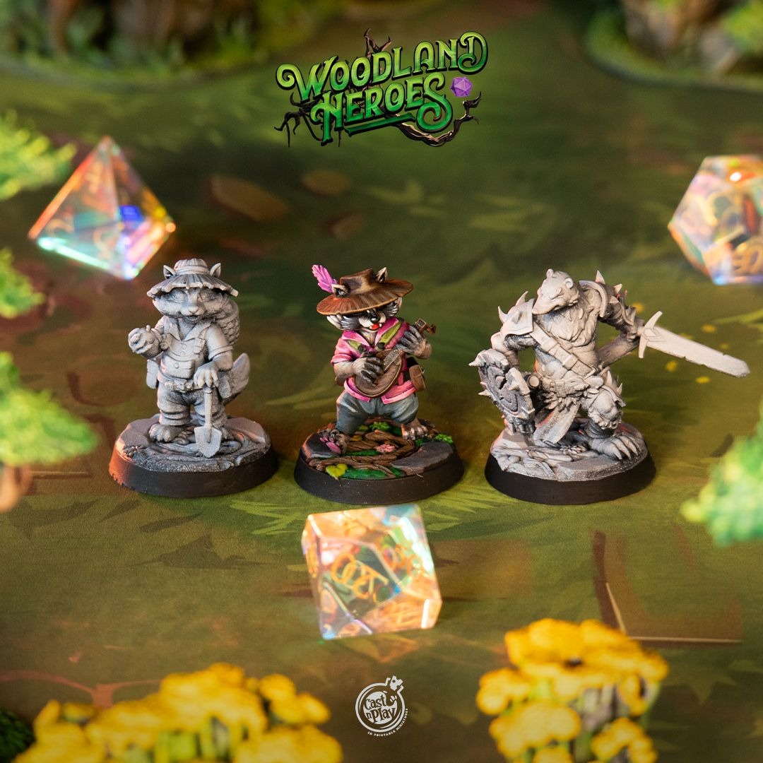 Burrower Heroes - Woodland Heroes - 3d Printed Miniature Sculpted by Cast N Play