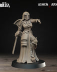a statue of a woman with a sword