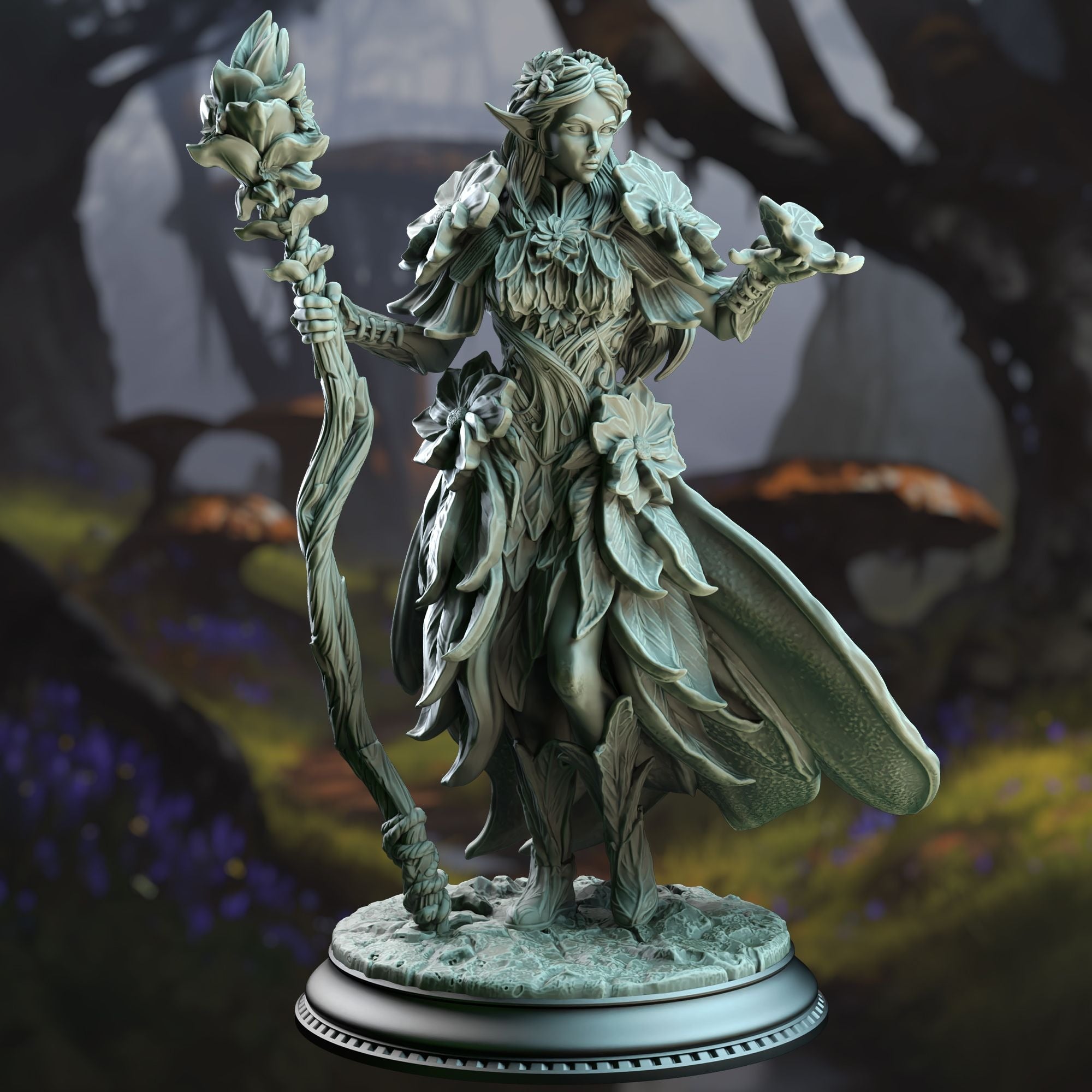 Synoria the Noble Hearted, Feywalker Caster - 3d Printed Miniature Sculpted by DM Stash