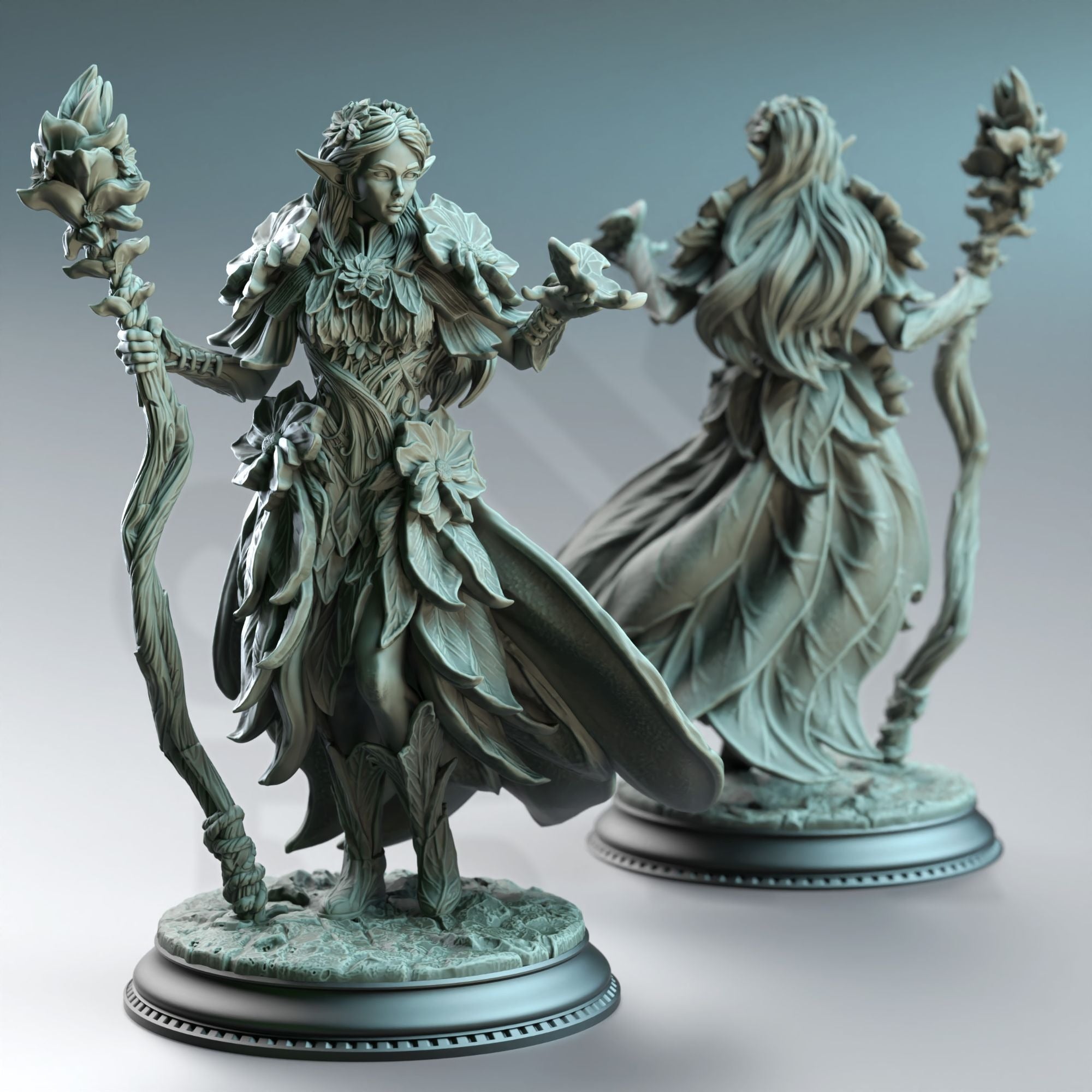 Synoria the Noble Hearted, Feywalker Caster - 3d Printed Miniature Sculpted by DM Stash