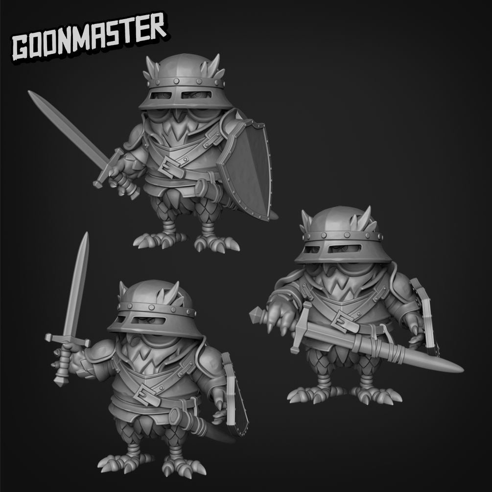 Owlfolk Soldiers - 3d Printed Miniature Sculpted by Goon Master Games
