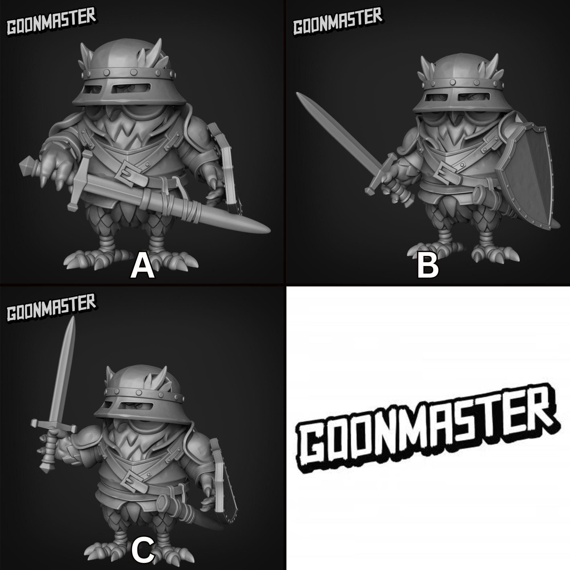 Owlfolk Soldiers - 3d Printed Miniature Sculpted by Goon Master Games