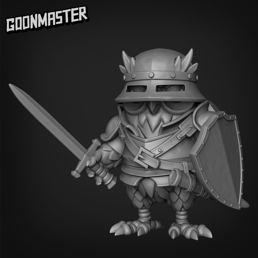Owlfolk Soldiers - 3d Printed Miniature Sculpted by Goon Master Games
