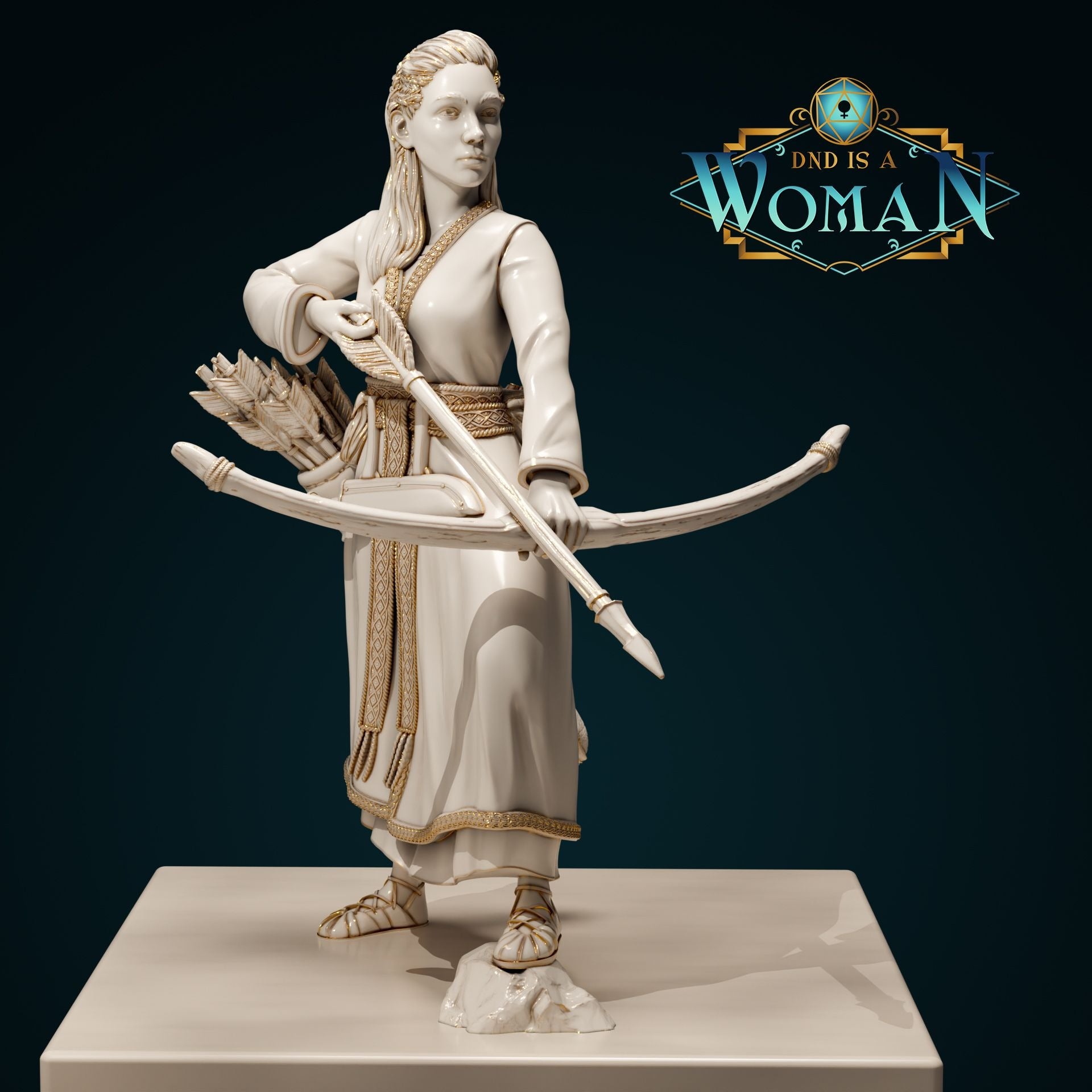 Human Ranger, Hrefna Ulfsdottir - 3d Printed Miniature by DND Is A Woman