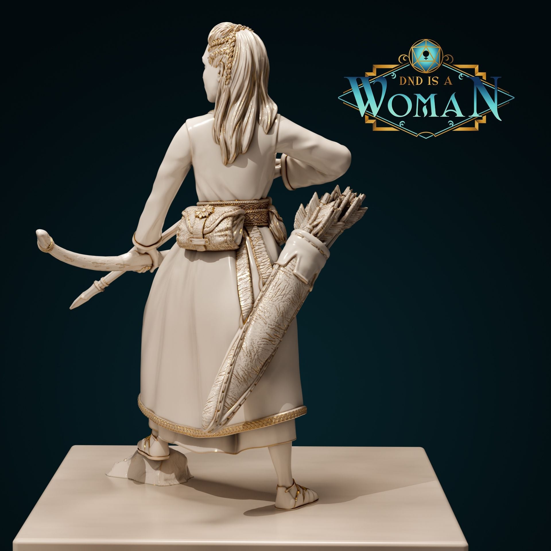 Human Ranger, Hrefna Ulfsdottir - 3d Printed Miniature by DND Is A Woman