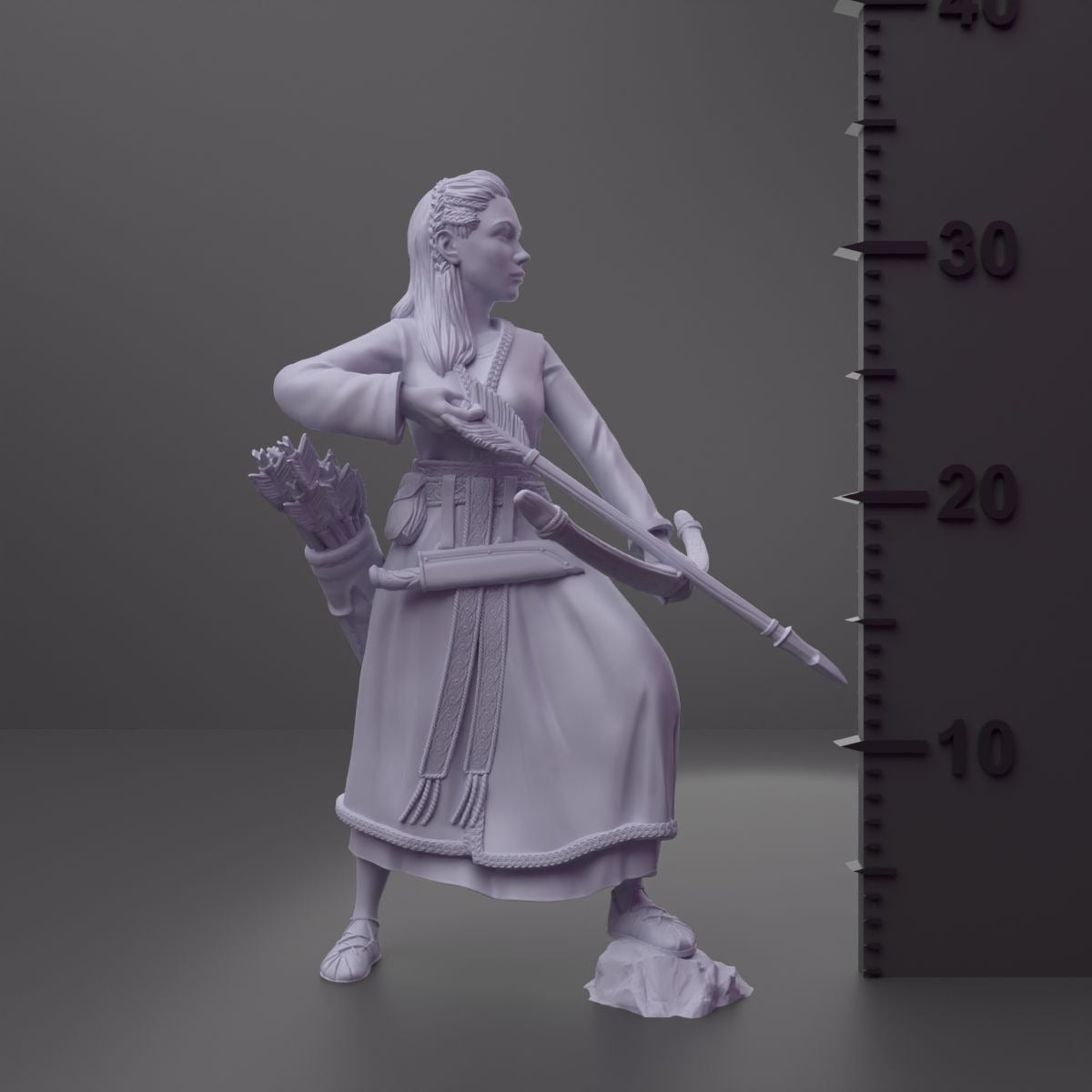 Human Ranger, Hrefna Ulfsdottir - 3d Printed Miniature by DND Is A Woman