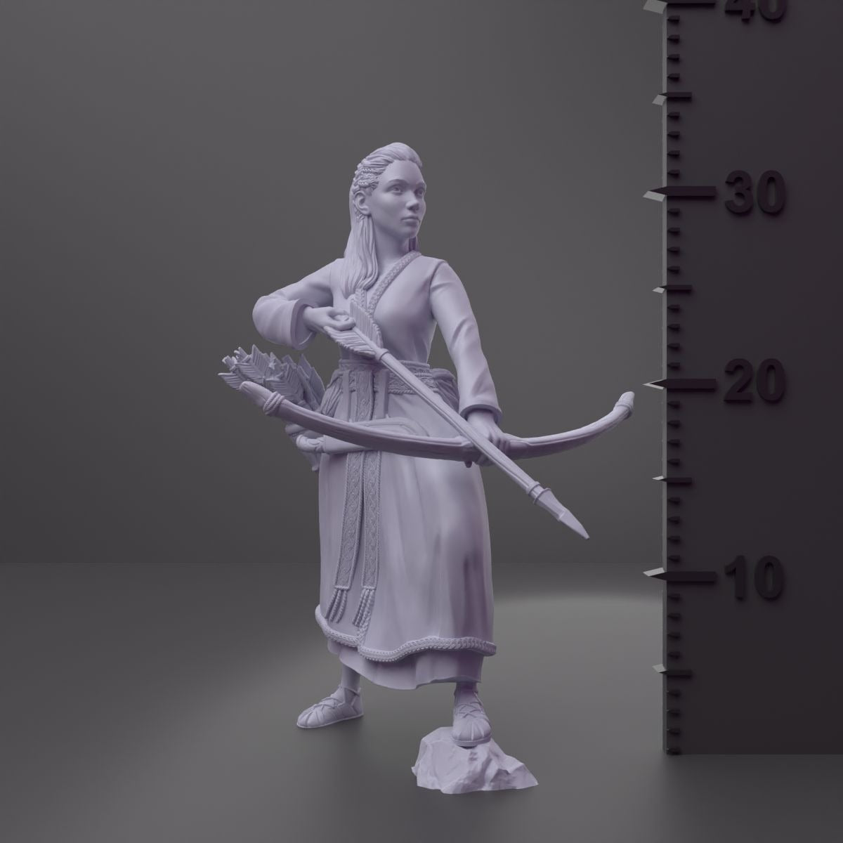 Human Ranger, Hrefna Ulfsdottir - 3d Printed Miniature by DND Is A Woman