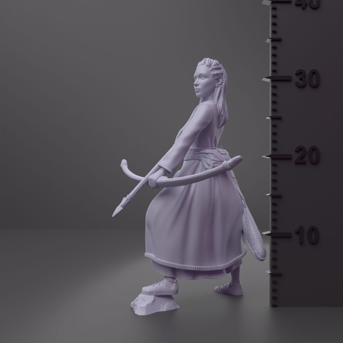 Human Ranger, Hrefna Ulfsdottir - 3d Printed Miniature by DND Is A Woman