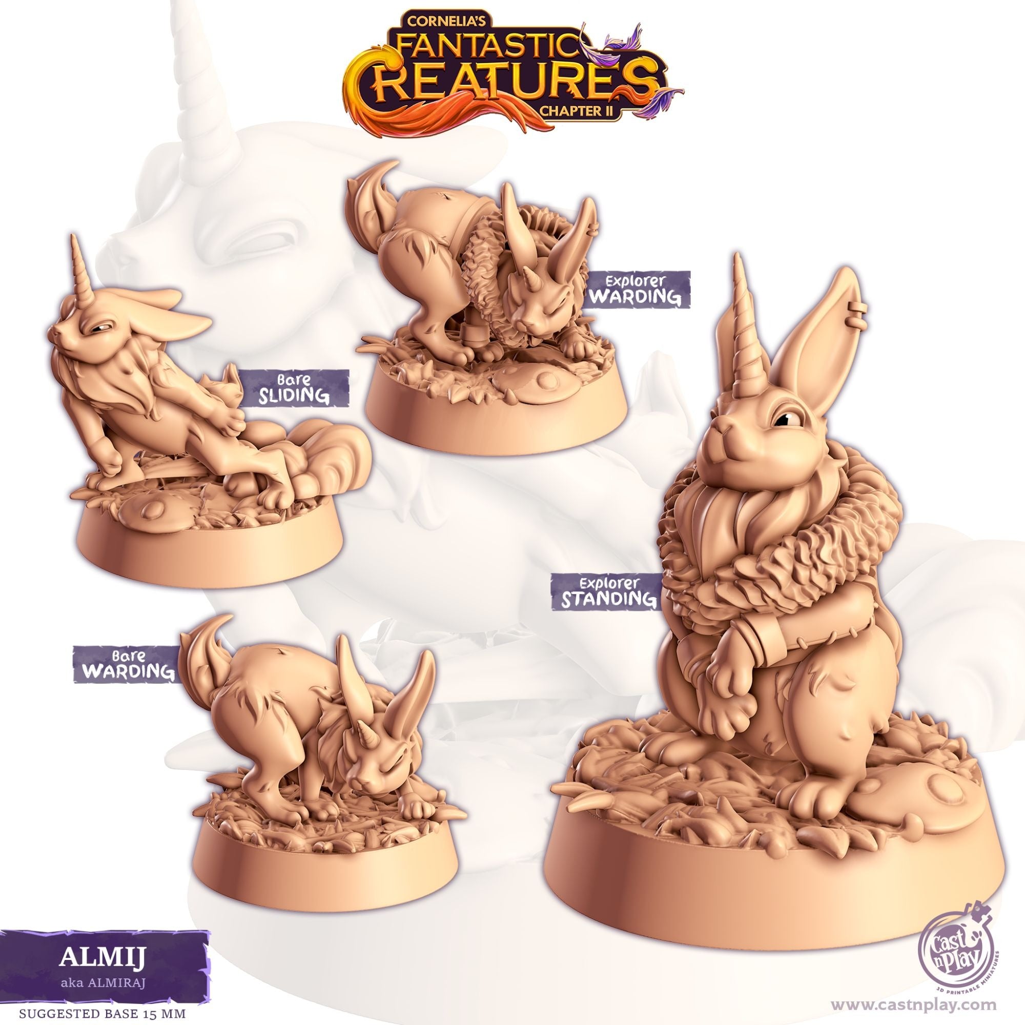 Almij (Almiraj) - Fantastic Creatures - 3d Printed Miniature Sculpted by Cast N Play