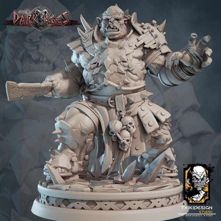 Grun'Thak the Broken Claw - 3d Printed Miniature Sculpted by Txiki Design Studio