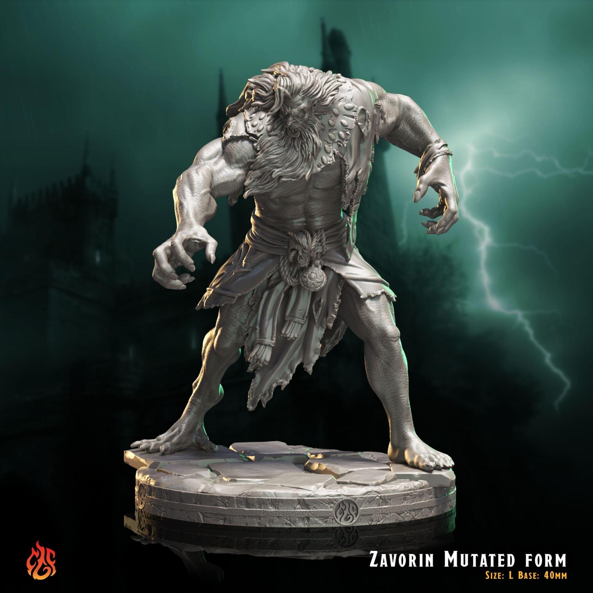 Zavorin Mutated Form - The Mad Alchemist - 3d Printed Miniature Sculpted by Crippled God Foundry