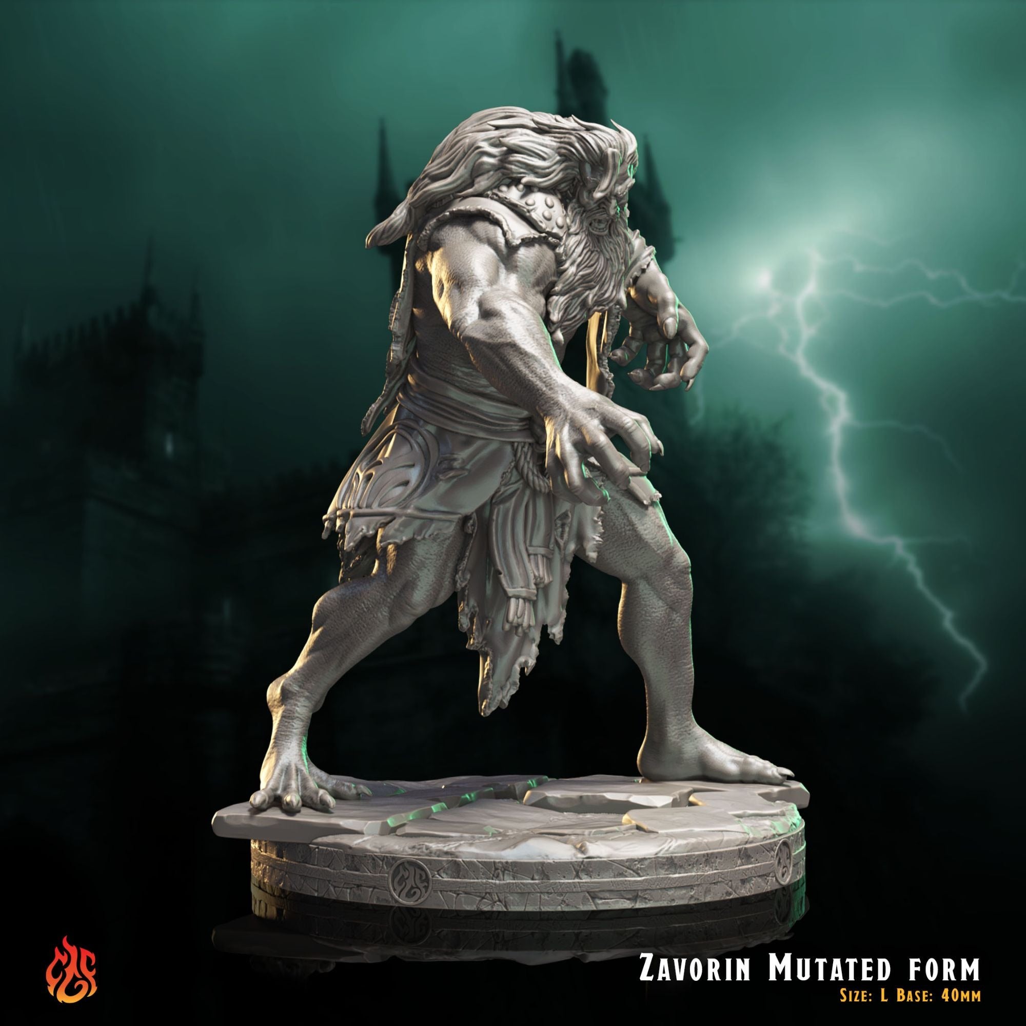 Zavorin Mutated Form - The Mad Alchemist - 3d Printed Miniature Sculpted by Crippled God Foundry
