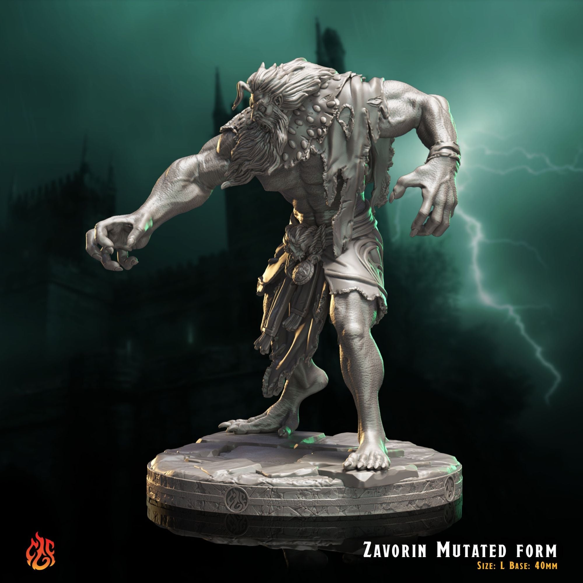 Zavorin Mutated Form - The Mad Alchemist - 3d Printed Miniature Sculpted by Crippled God Foundry