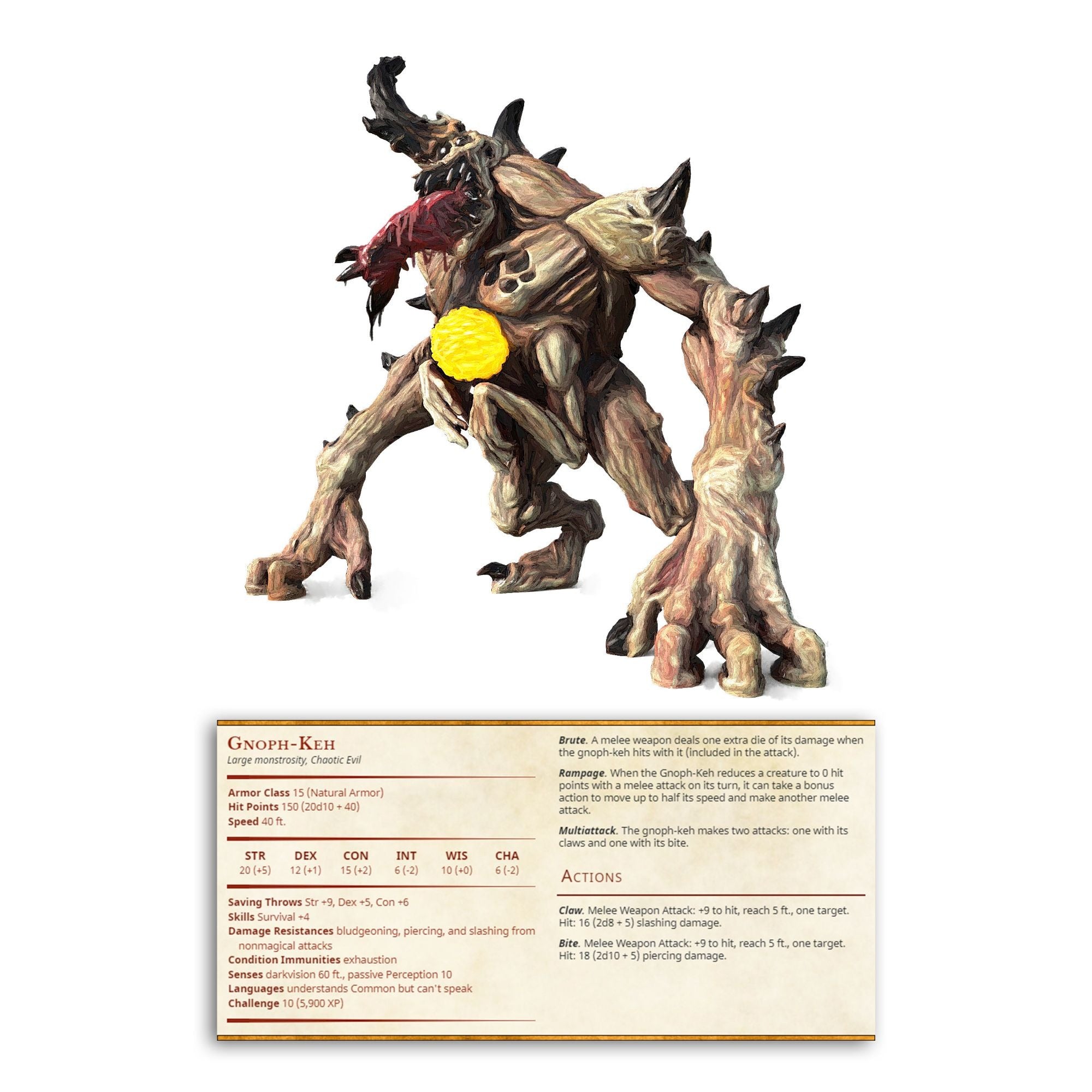 Gnoph-Keh - The Wondering Desert - 3d Printed Miniature Sculpted by Printed Obsession