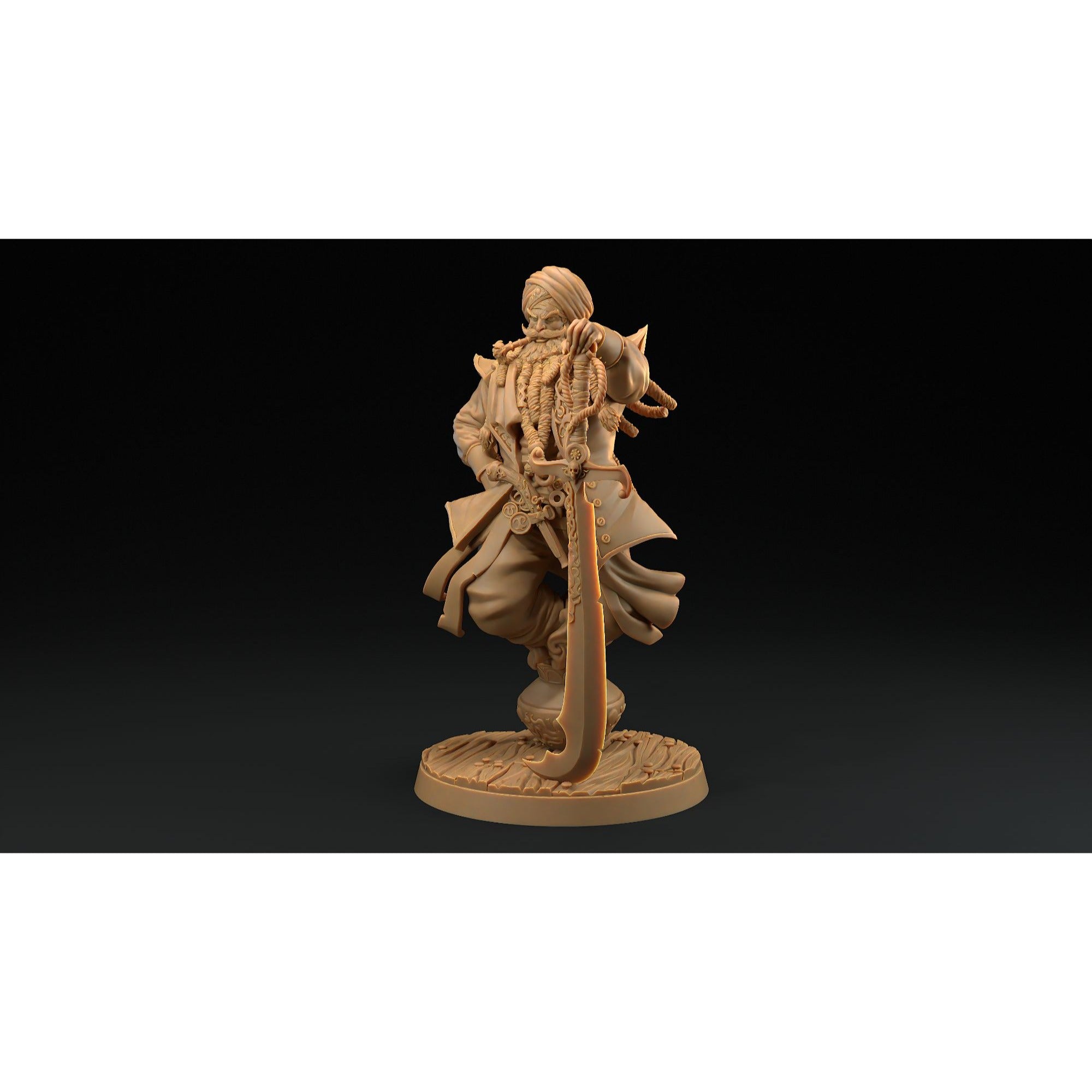 Dread Captain Zayyim, the Wishless - Hunt for the Last Sea Angel - 3d Printed Miniature Sculpted by Dragon Trappers Lodge