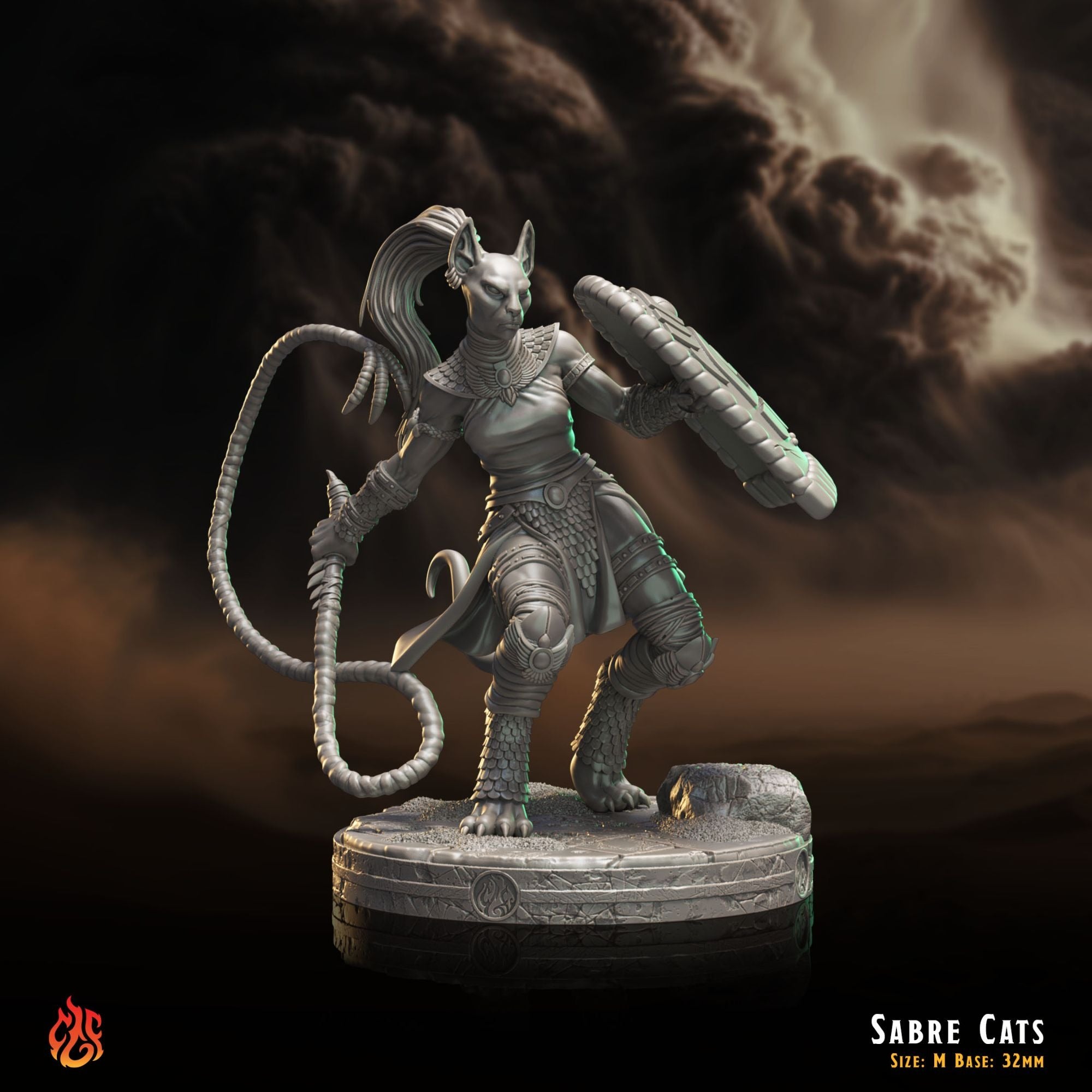 Sabre Cats - 3d Printed Miniature Sculpted by Crippled God Foundry