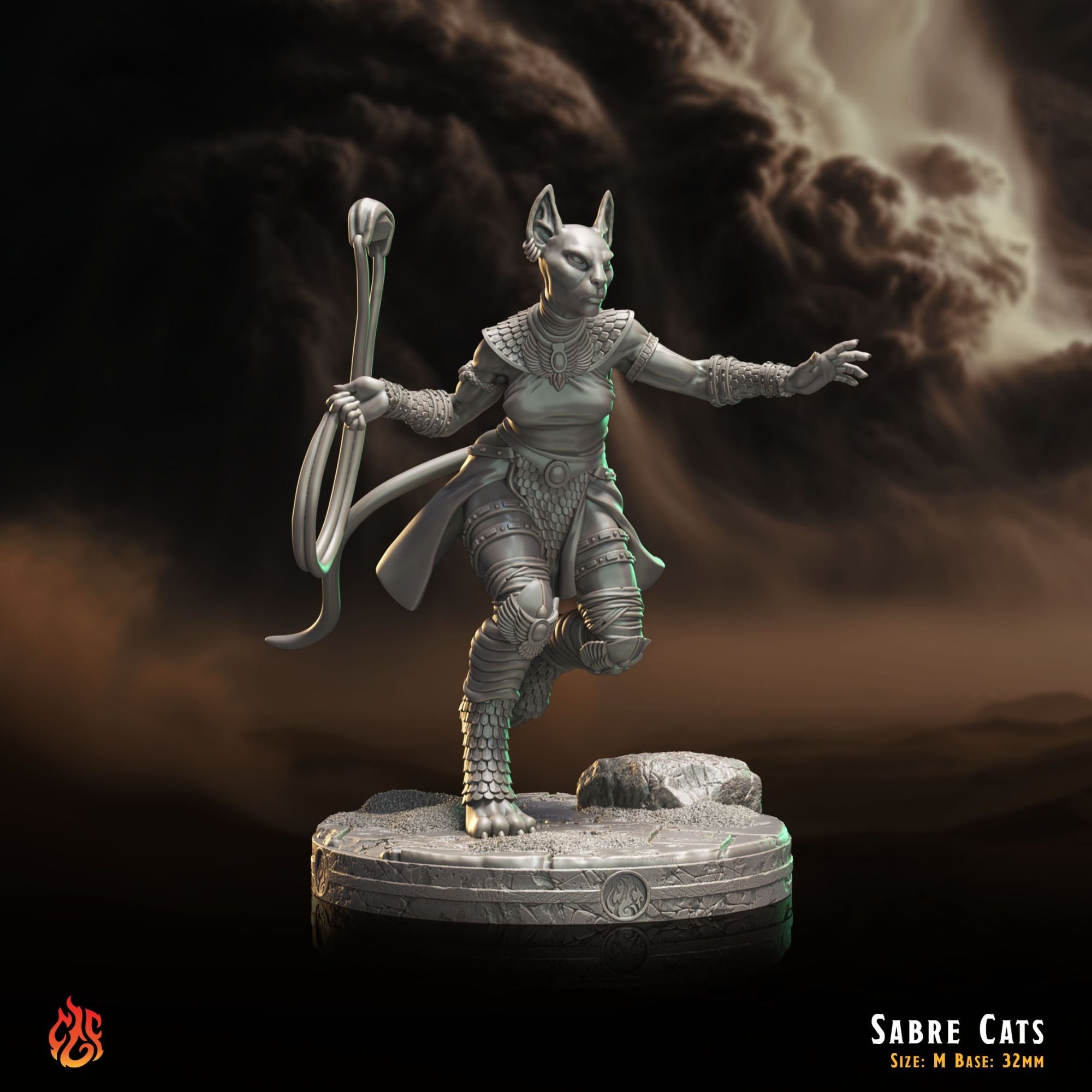 Sabre Cats - 3d Printed Miniature Sculpted by Crippled God Foundry
