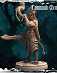 Dark Elf Command Group Hornblower - Army of Darkness: Dark Elves - 3d Printed Miniature Sculpted by Monolith Arts
