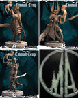 Dark Elf Command Group Hornblower - Army of Darkness: Dark Elves - 3d Printed Miniature Sculpted by Monolith Arts