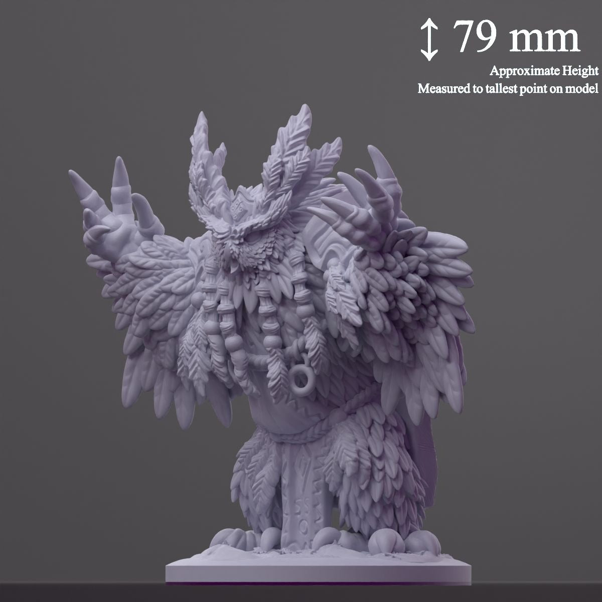 Madgebear Shaman - Brambleheart - 3d Printed Miniature sculpted by Kraken Games Lab