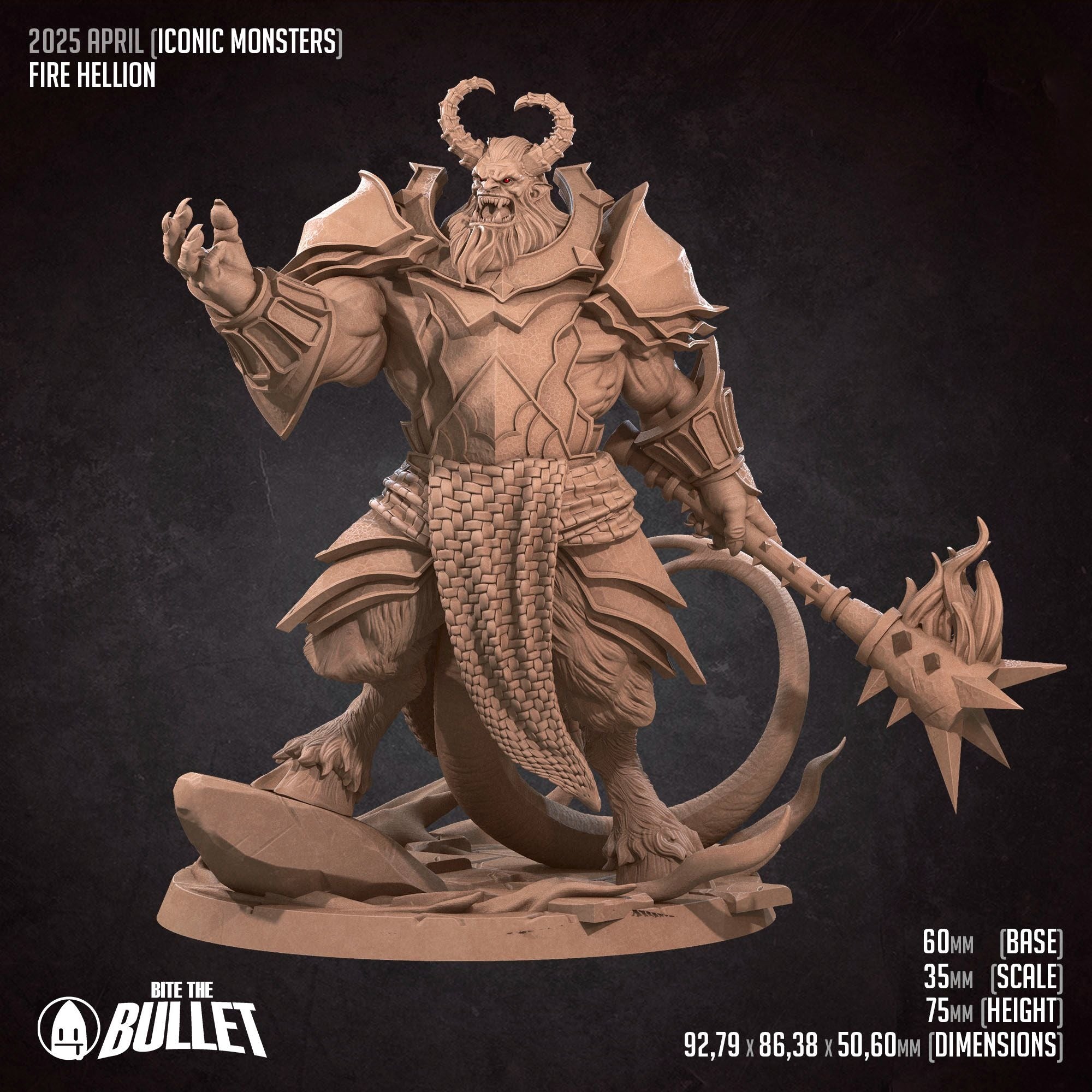 Fire Hellion - Iconic Monsters - 3d Printed Miniature sculpted by Bite the Bullet