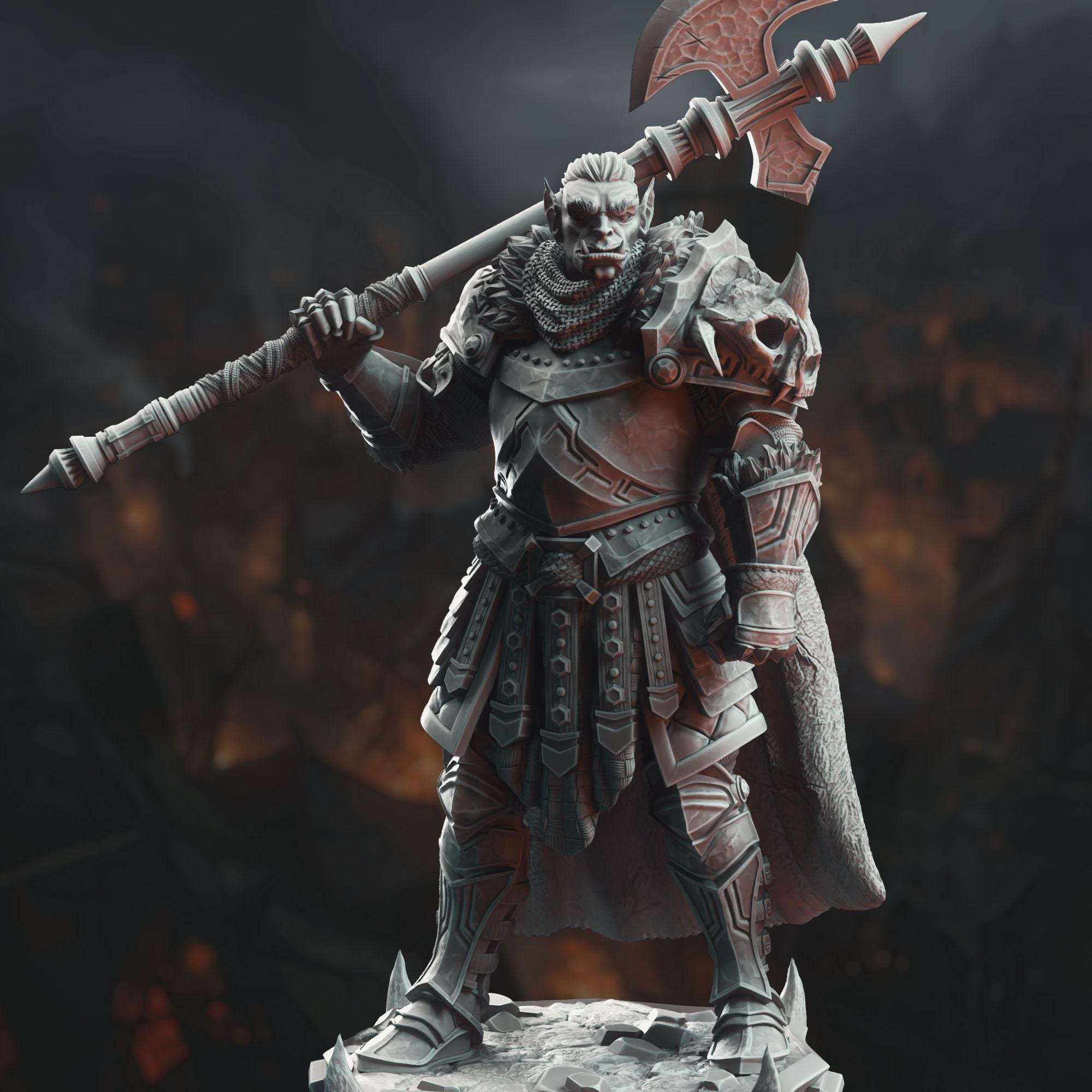 Trenon the Chainbreaker, Orc Hero - 3d Printed Miniature Sculpted by DM Stash