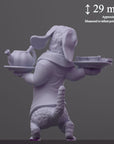 Dachsund Butler - Fantasy Pets - 3d Printed Miniature Sculpted by Tainted Saint Miniatures