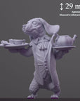 Dachsund Butler - Fantasy Pets - 3d Printed Miniature Sculpted by Tainted Saint Miniatures