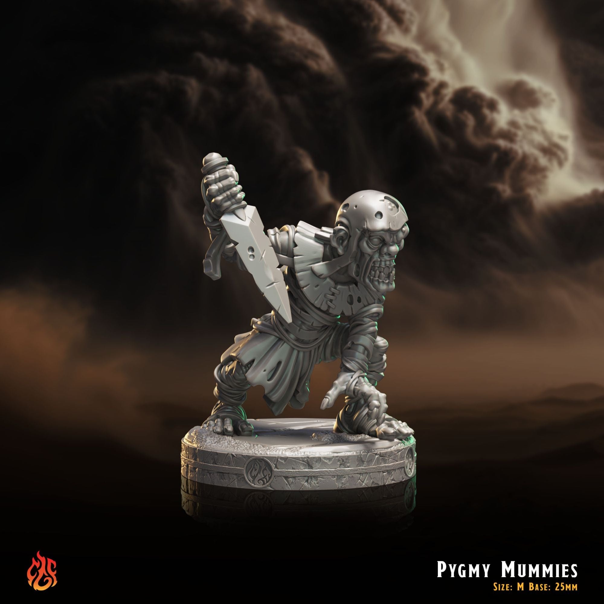 Pygmy Mummies - 3d Printed Miniature Sculpted by Crippled God Foundry