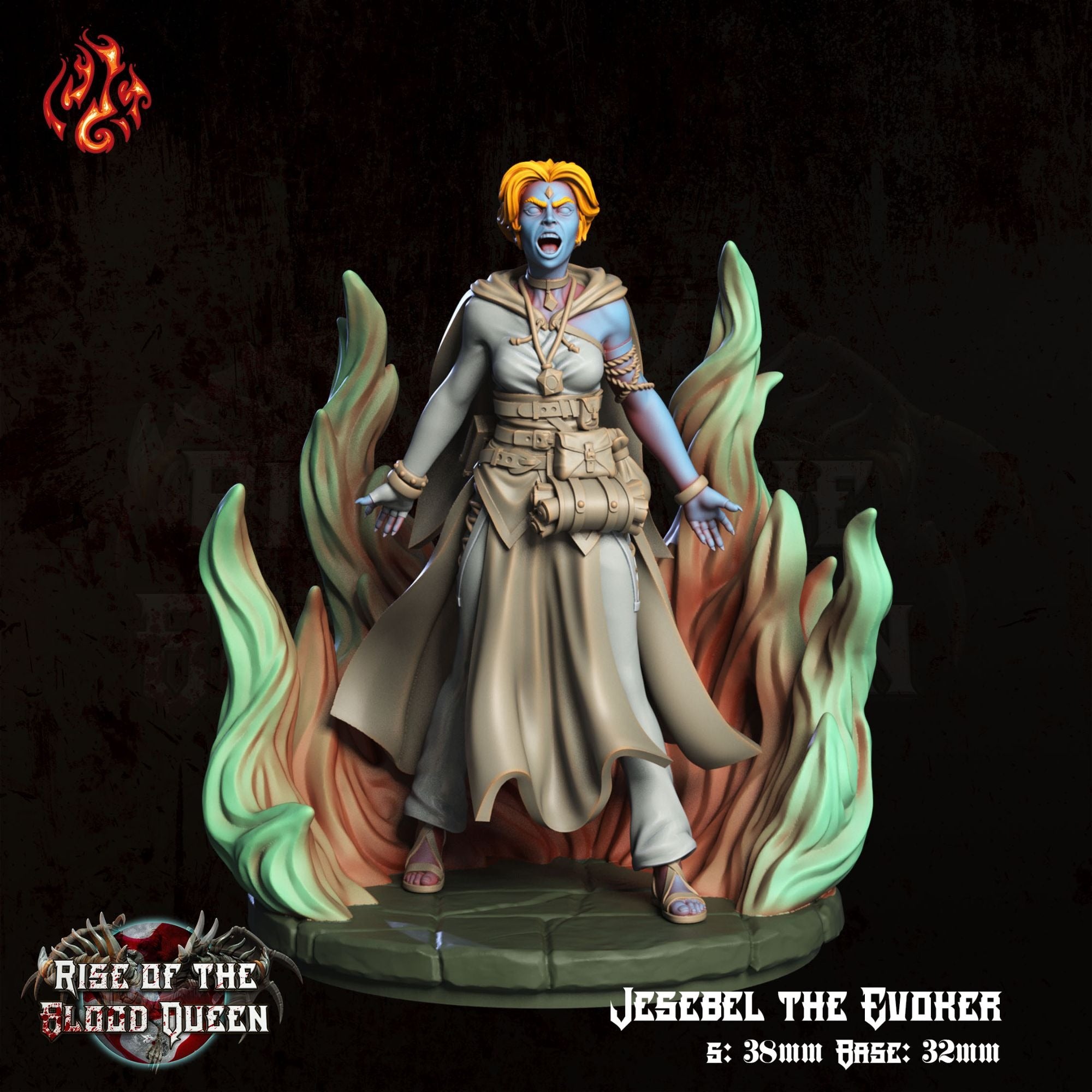 Jesebel the Invoker - 3d Printed Miniature Sculpted by Crippled God Foundry
