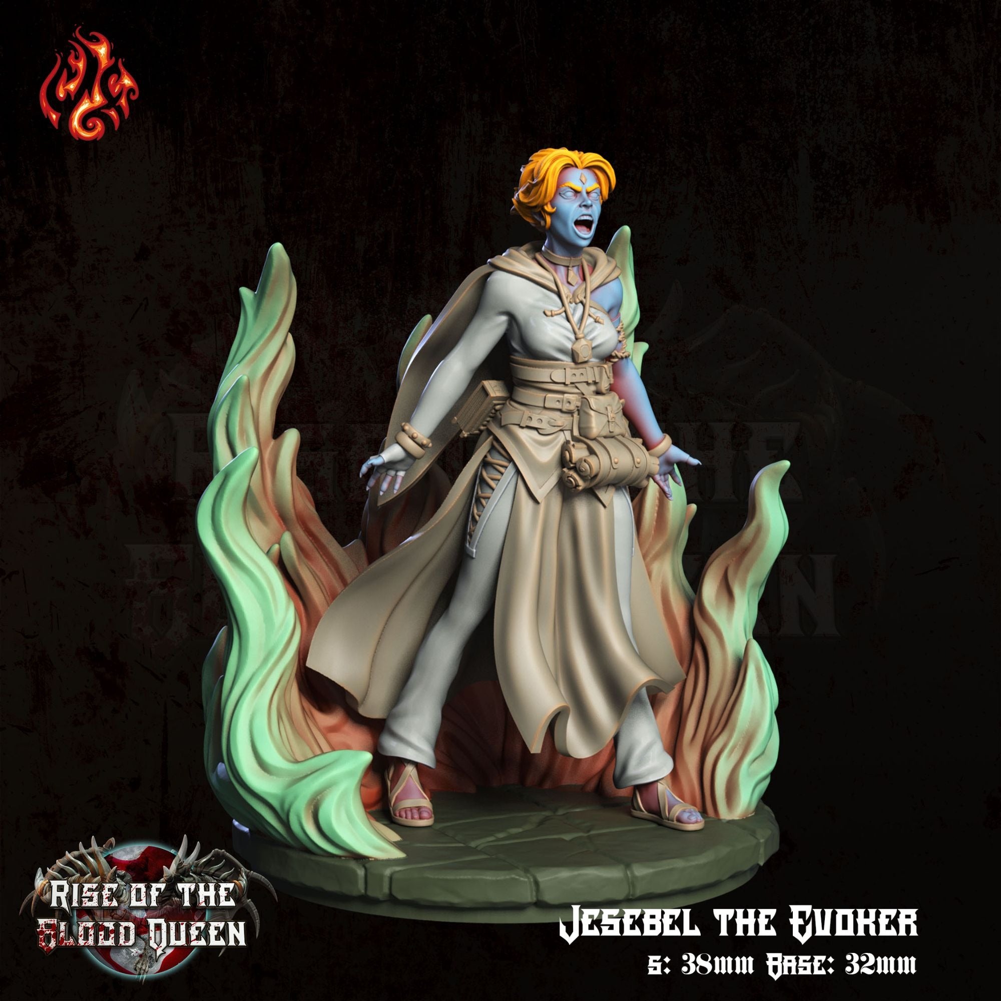 Jesebel the Invoker - 3d Printed Miniature Sculpted by Crippled God Foundry