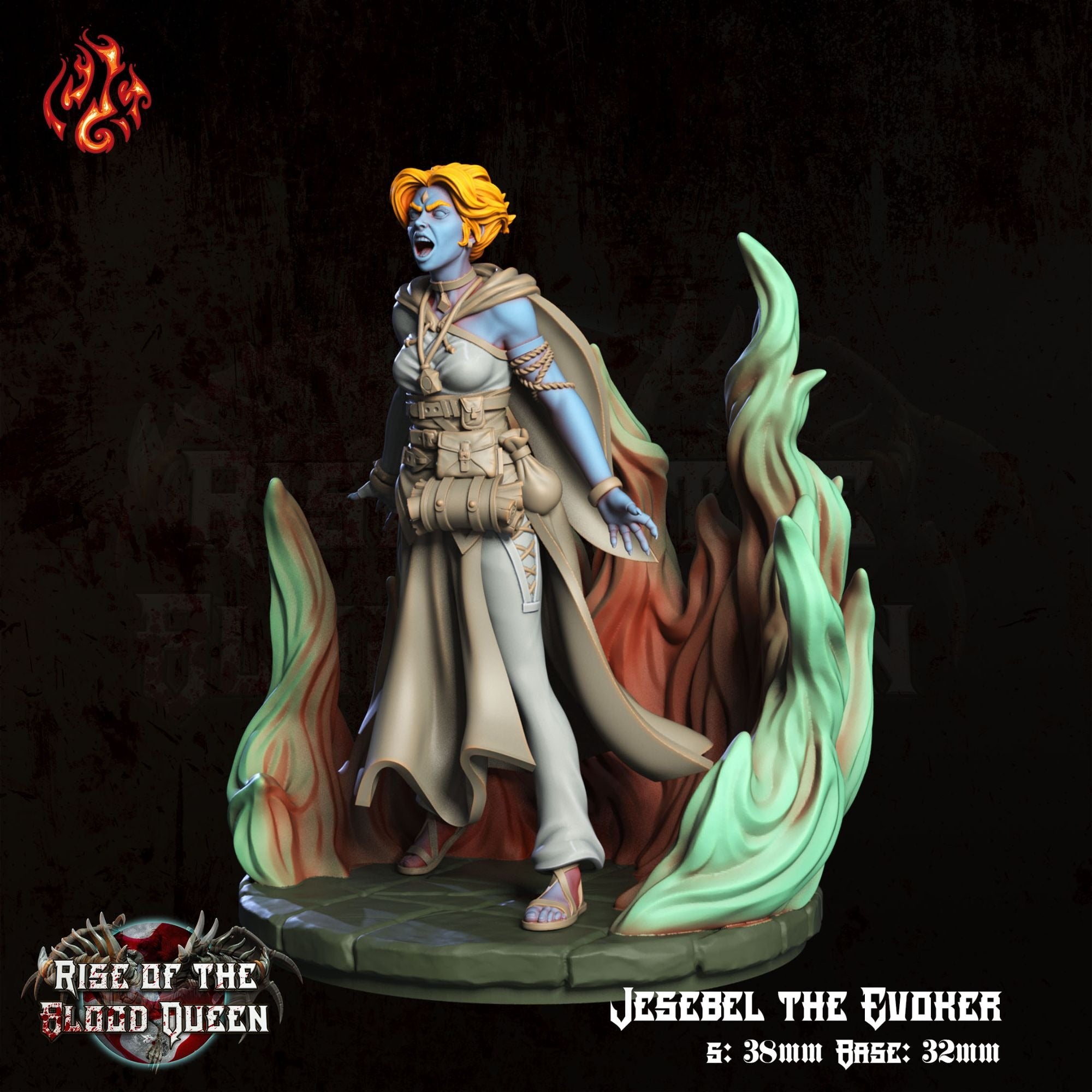 Jesebel the Invoker - 3d Printed Miniature Sculpted by Crippled God Foundry