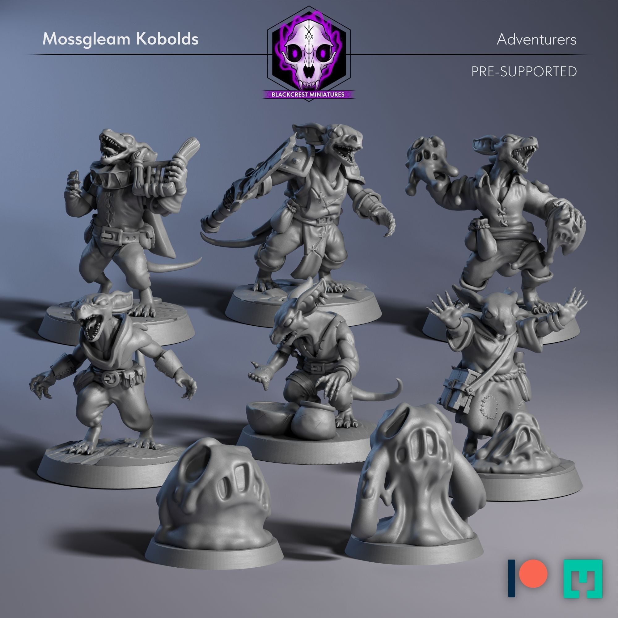 Mossgleam Kobolds - 3d Printed Miniature by Blackcrest Miniatures