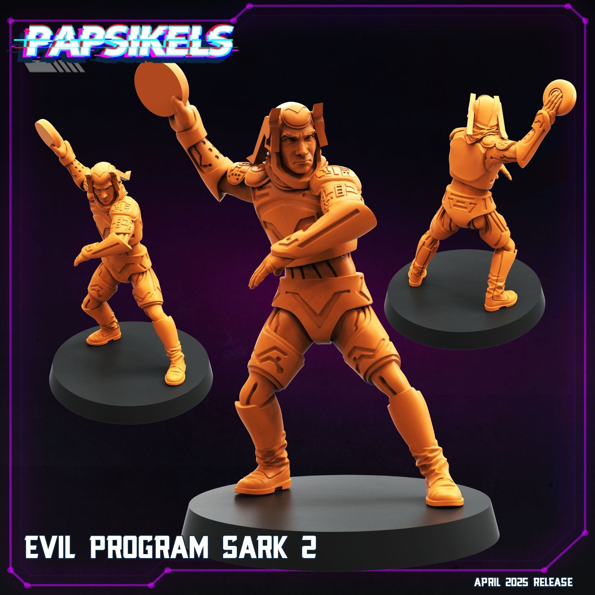 Evil Program Sark - 3d Printed Miniature Sculpted by Papsikels Miniatures