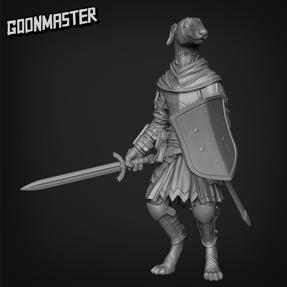 Borzoi Swordsman - 3d Printed Miniature Sculpted by Goon Master Games