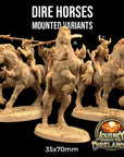 Dire Horses - Journey Through the Direlands - 3d Printed Miniature Sculpted by Dragon Trappers Lodge