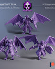 Veteran Knight - Amethyst Clan Gargoyles - 3d Printed Miniature Sculpted by Blackcrest Miniatures