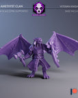 Veteran Knight - Amethyst Clan Gargoyles - 3d Printed Miniature Sculpted by Blackcrest Miniatures