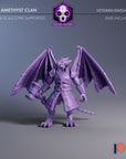 Veteran Knight - Amethyst Clan Gargoyles - 3d Printed Miniature Sculpted by Blackcrest Miniatures