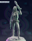 Cyberpunk Biker Girl Outlaw - Dahlia "Dolly" Hood - 3d Printed Miniature by Cyberstash
