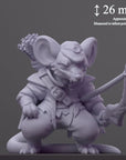 The Outlaw - Curious Critters of Whimsy Isle - 3d Printed Miniature Sculpted by Velrock Art Miniatures