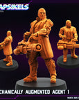 Mechanically Augmented Agent - 3d Printed Miniature Sculpted by Papsikels Miniatures
