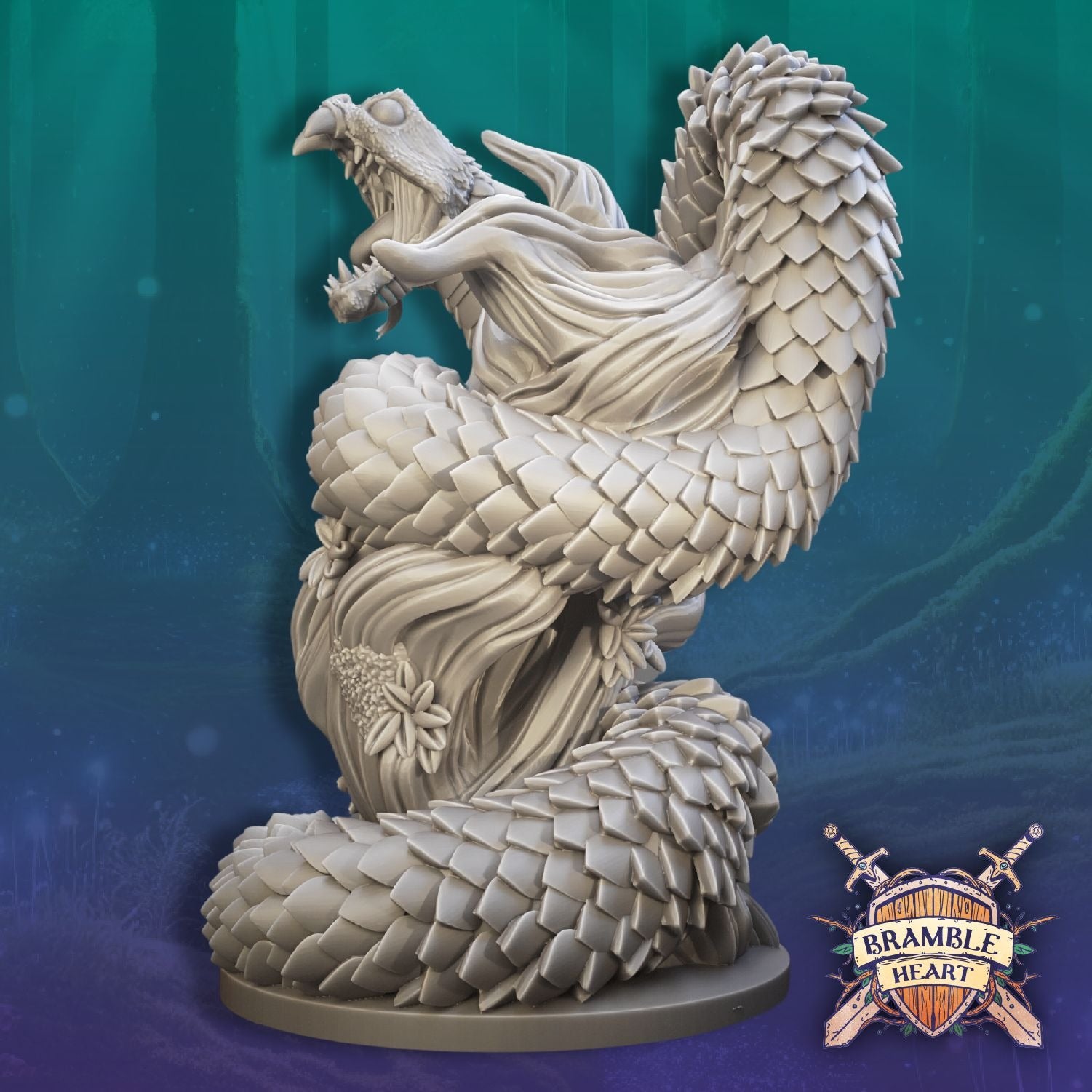 Bramble Viper - Brambleheart - 3d Printed Miniature sculpted by Kraken Games Lab