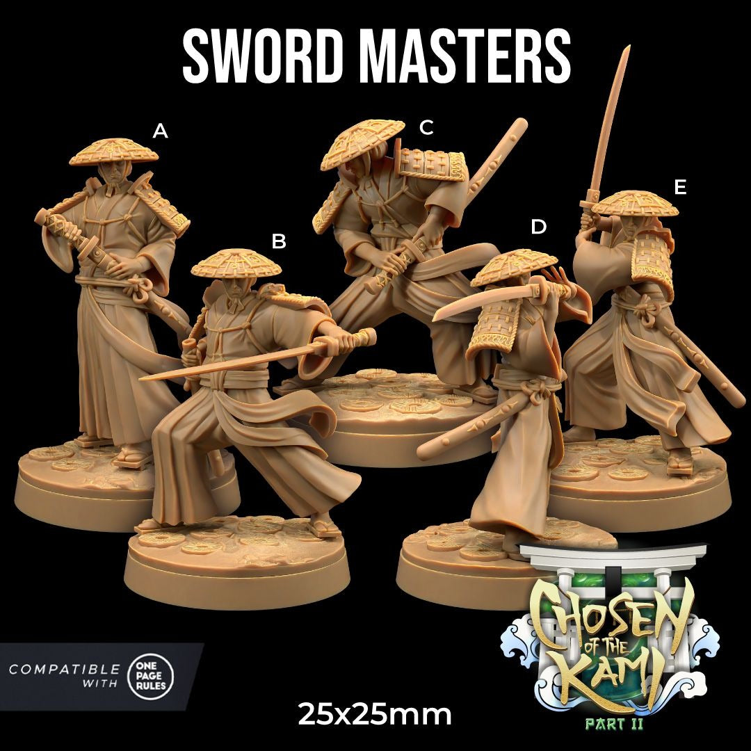 Sword Masters - Chosen of the Kami - 3d Printed Miniature by Dragon Trappers Lodge