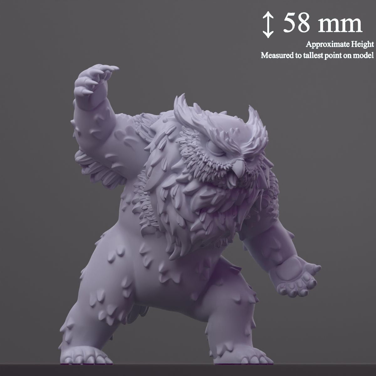 Owlby (Owlbear) - Fantastic Creatures - 3d Printed Miniature Sculpted by Cast N Play