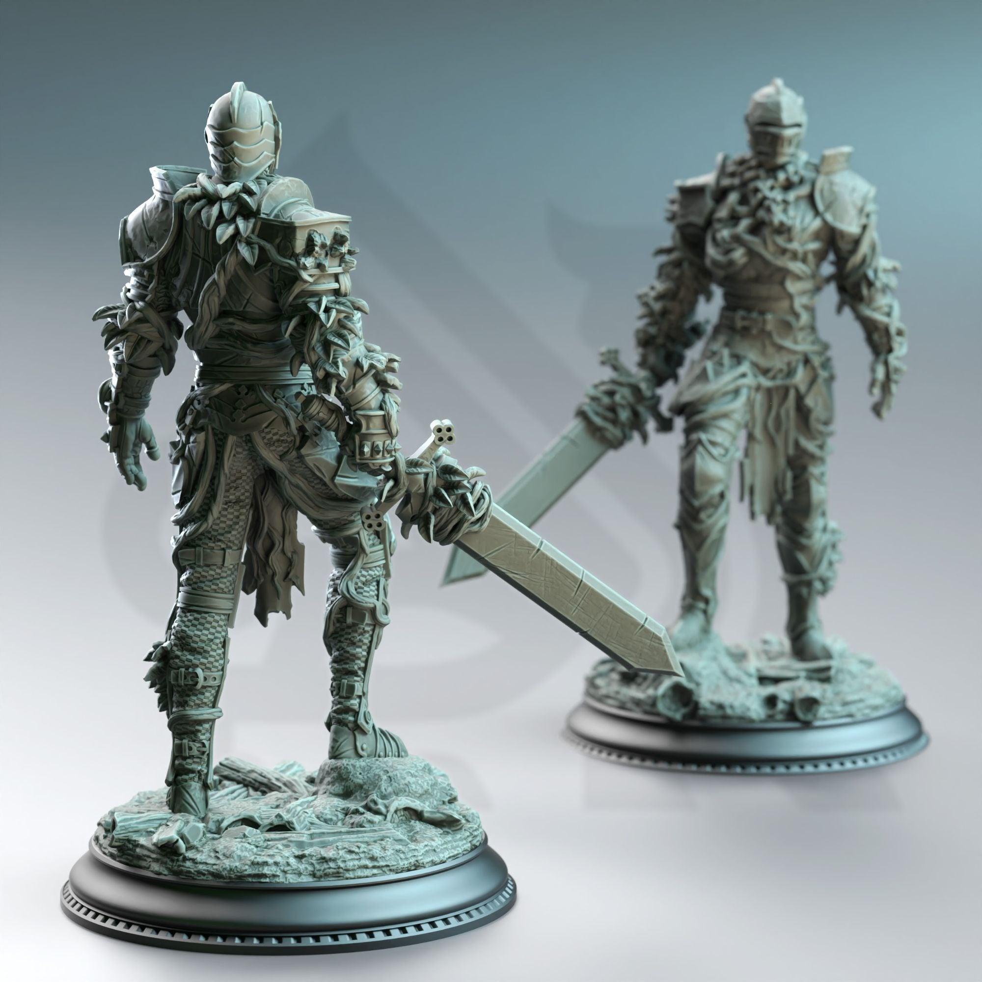 Forgotten Knights, Vine Possessed Armour - 3d Printed Miniature Sculpted by DM Stash