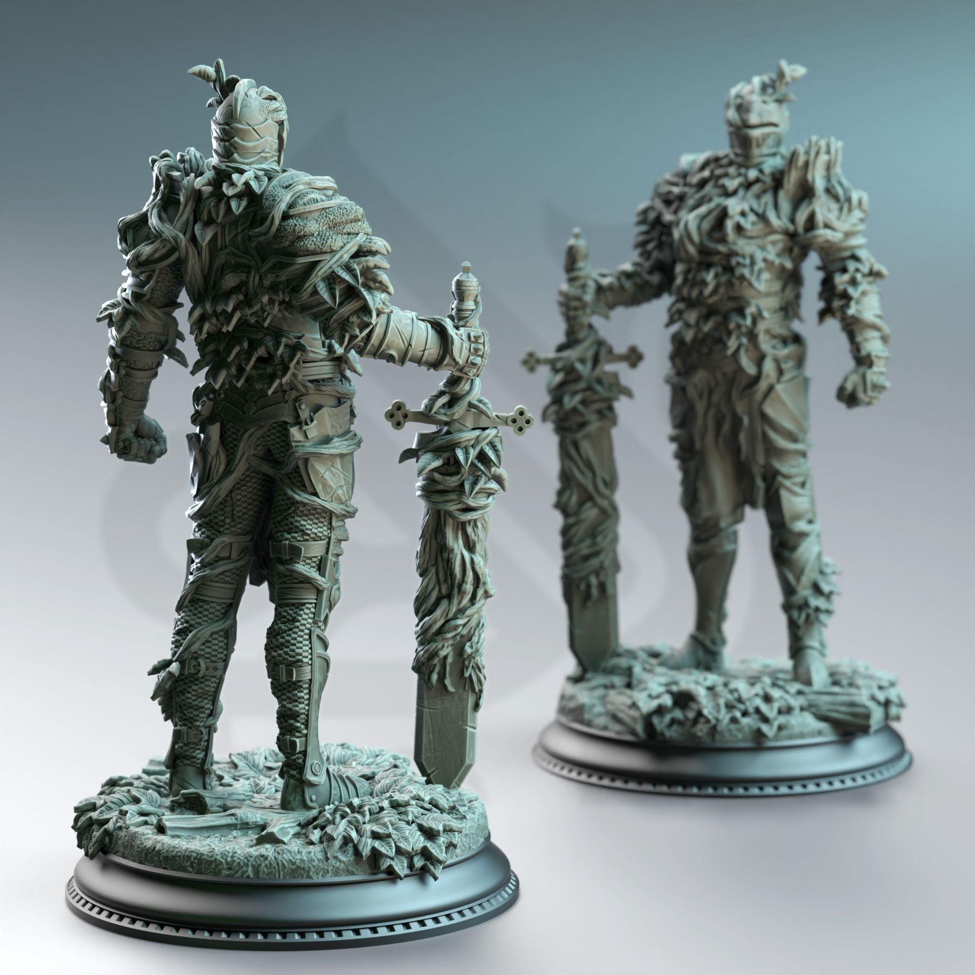 Forgotten Knights, Vine Possessed Armour - 3d Printed Miniature Sculpted by DM Stash